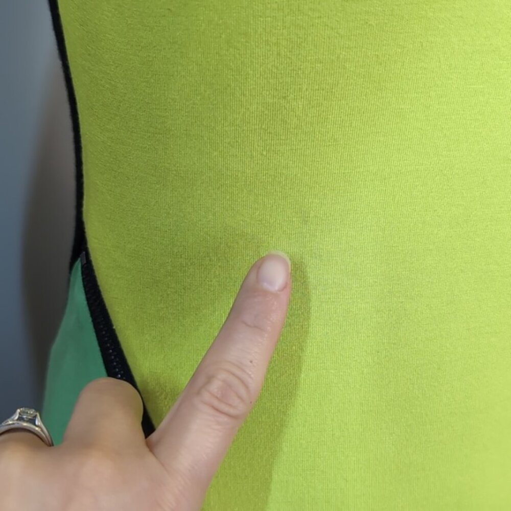 💠Bebe Addiction Colour Block Maxi Dress Women' Size Small Neon Green Sleeveless - Picture 5 of 15